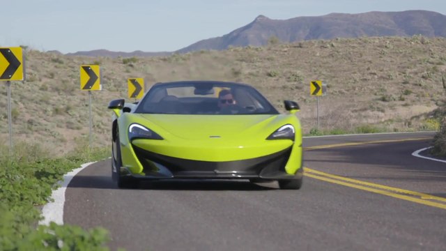 McLaren 600LT Spider in Lime Green Driving Video