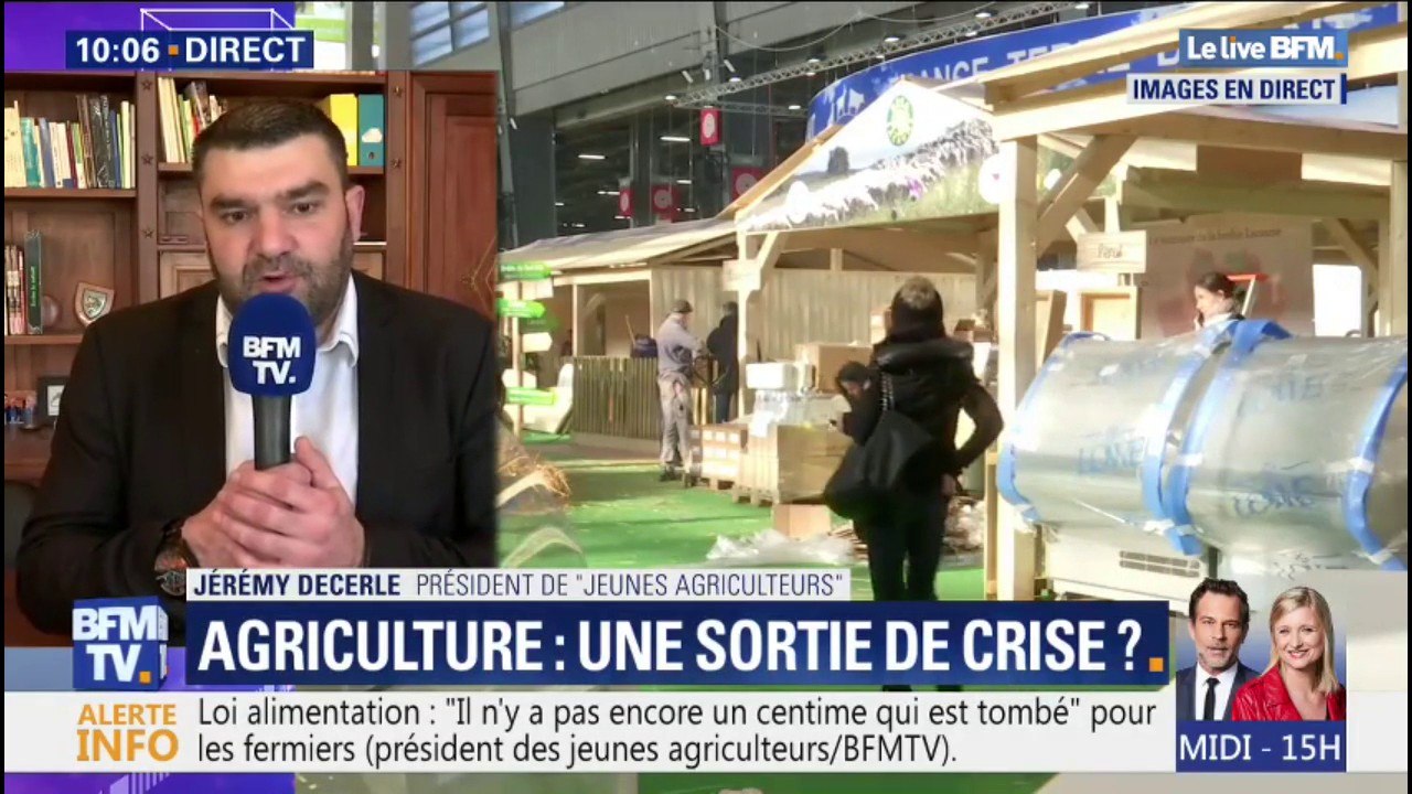 "Il n'y a encore pas un centime..." Le président des "Jeunes Agriculteurs" ne perçoit toujours pas les effets de la loi alimentation