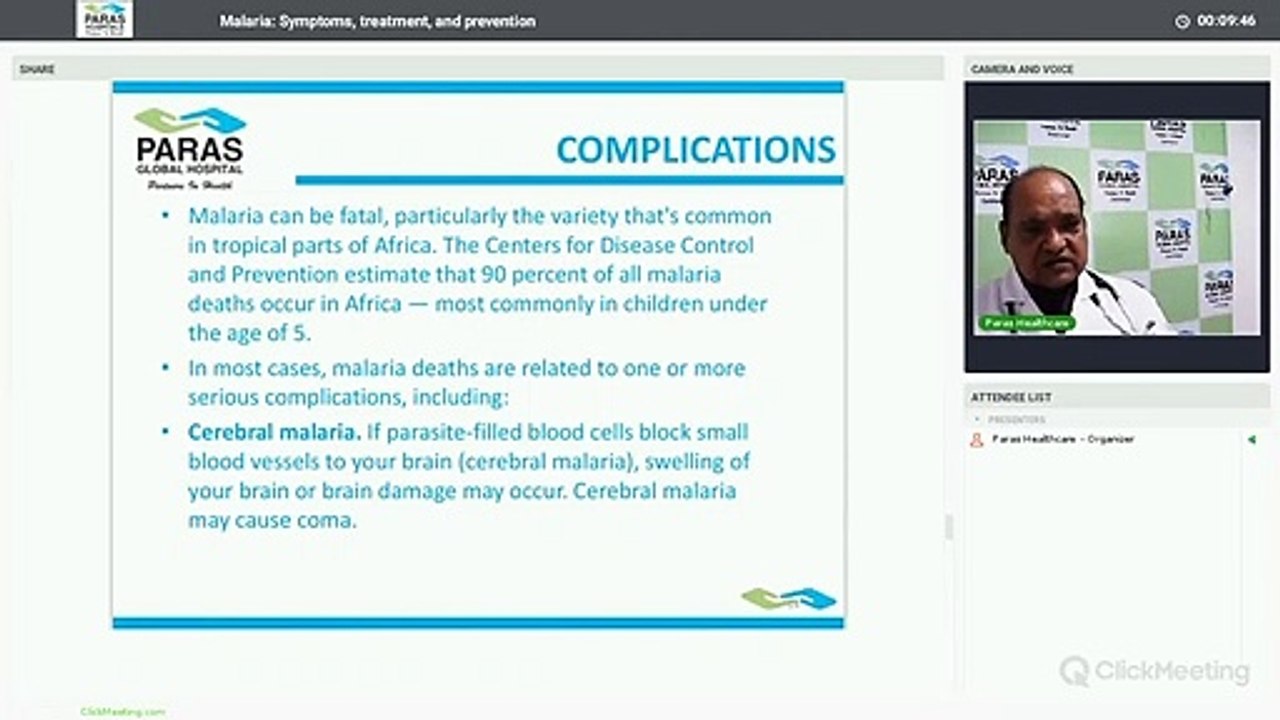 Live Webinar | Malaria/ मलेरिया | Dr Ashok Kumar Gupta, Paras Darbhanga.