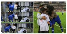 Gomis'in gol sevinci top toplayıcı çocuğun korkup kaçmasına neden oldu