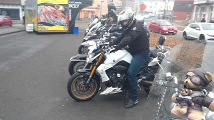 Quaregnon : Les motards ont escorté Fabian Massy.Video Eric Ghislain