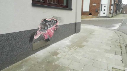 Forchies-Rue Lieutenant Tasse-Accident-Façade maison