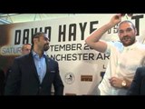 DAVID HAYE v TYSON FURY HEAD TO HEAD @ LONDON PRESS CONFERENCE / HAYE v FURY