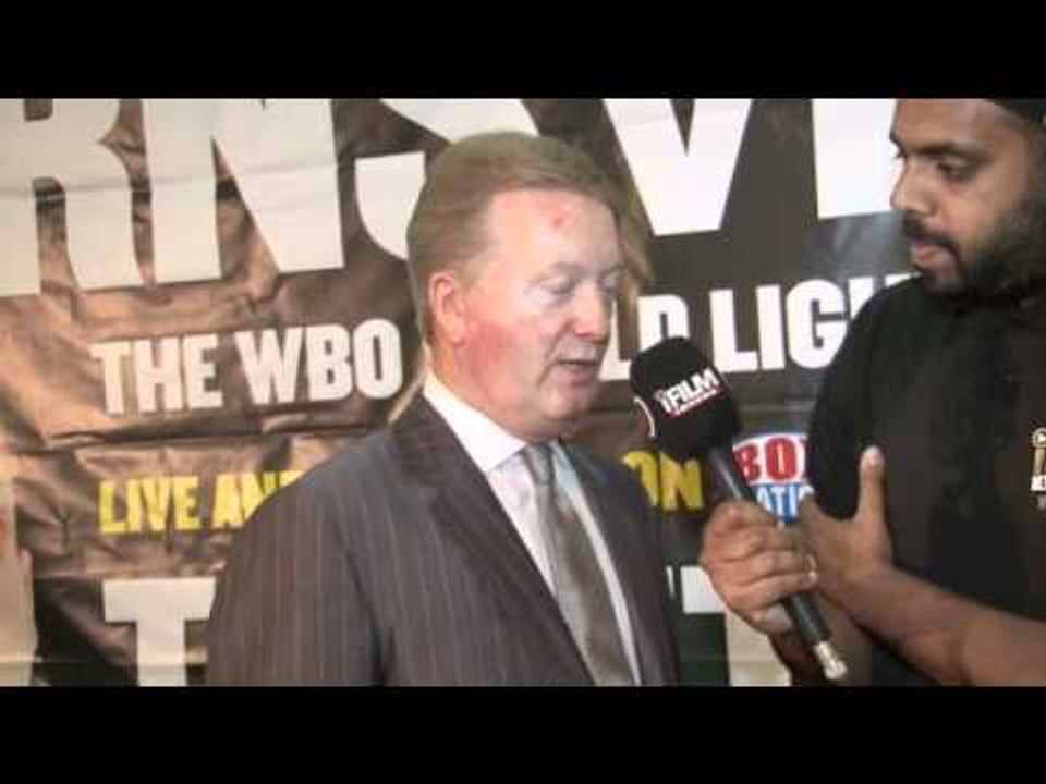 FRANK WARREN INTERVIEW FOR iFILM LONDON / KEVIN MITCHELL v RICKY BURNS LONDON PRESSER
