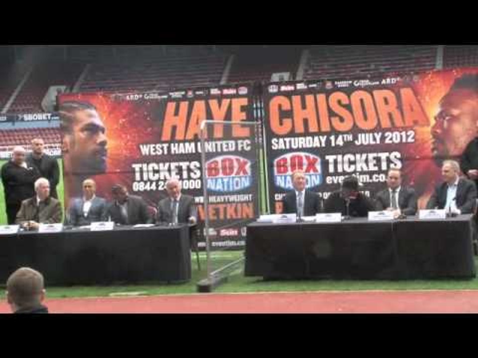 DAVID HAYE v DERECK CHISORA PRESS CONFERENCE (FULL & UNCUT) FOR iFILM LONDON.
