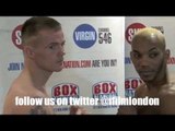 JUNIOR WITTER v FRANKIE GAVIN  - OFFICIAL WEIGH-IN & HEAD TO HEAD / iFILM LONDON