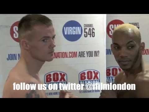 JUNIOR WITTER v FRANKIE GAVIN - OFFICIAL WEIGH-IN & HEAD TO HEAD / iFILM LONDON