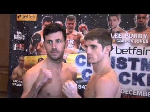 DARREN BARKER v KERRY HOPE - OFFICIAL WEIGH-IN / CHRISTMAS CRACKER SHOW / iFILM LONDON