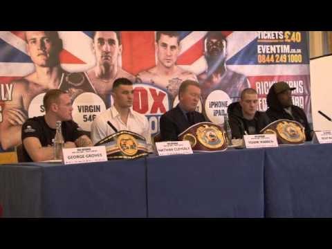 BURNS v VASQUEZ / CLEVERLY v KRASNIQI / GROVES v NDIAYE / CHISORA / RULE BRITANNIA PRESS CONFERENCE