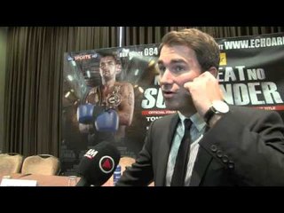 EDDIE HEARN TALKS FROCH v KESSLER, TONY BELLEW & THOMAS STALKER /  PRESS CONFERENCE