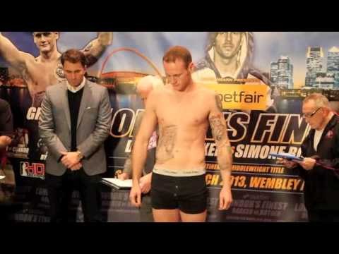 GEORGE GROVES v DARIO BALMACEDA - OFFICIAL WEIGH IN / LONDON'S FINEST (WEMBLEY) / iFILM LONDON