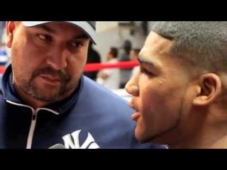 YURIORKIS GAMBOA TALKS TO THE MEDIA AHEAD OF DARLEY PEREZ FIGHT / @ 50CENT GYM (LAS VEGAS)