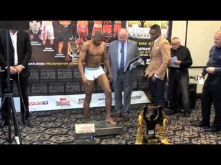 WEIGH IN WITH THE NATURAL LARRY EKUNDAYO V HARRY COSPOLITE /PRIZEFIGHTER THE CRUISERWEIGHTS