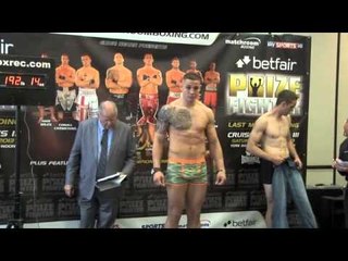 NEIL DAWSON v DANNY McINTOSH WEIGH IN & HEAD 2 HEAD PRIZEFIGHTER CRUISER WEIGHTS / iFILMLONDON