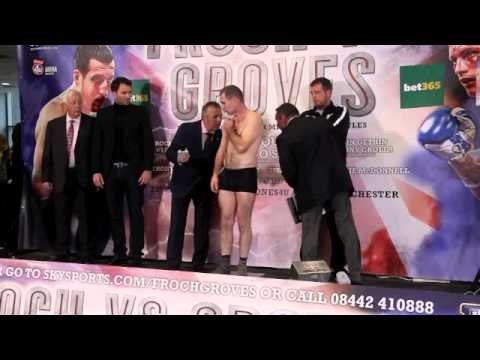 SCOTT CARDLE v KRZYSZTOF SZOT - OFFICIAL WEIGH IN / BATTLE OF BRITAIN / FROCH v GROVES