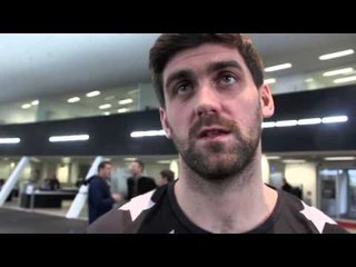 ROCKY FIELDING TALKS TO KUGAN CASSIUS ABOUT DARREN BARKER v FELIX STURM (@ WEIGH-IN STUTTGART)
