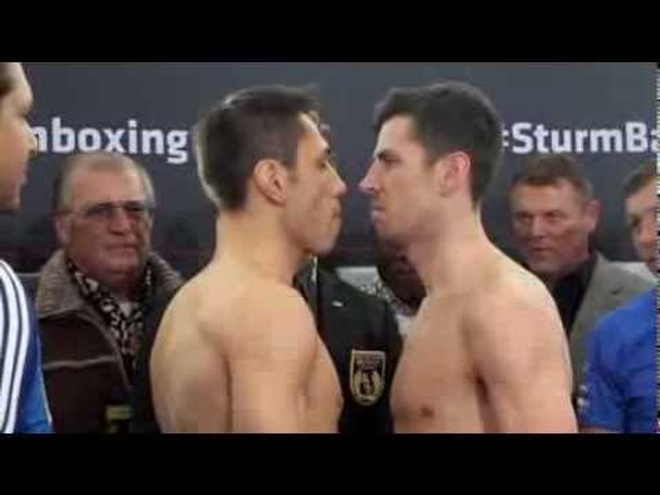 DARREN BARKER v FELIX STURM - OFFICIAL WEIGH IN (IBF MIDDLEWEIGHT TITLE) - FROM STUTTGART