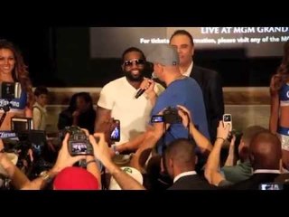 ADRIEN BRONER ARRIVES @ MGM GRAND & GOES OFF AT ANNOUNCER LIVE ON STAGE (FOOTAGE)