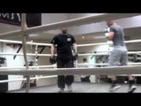 MICHAEL DIVINE WORKS OUT ON THE PADS WITH TRAINER JAMES PAISLEY / PRO SW GYM