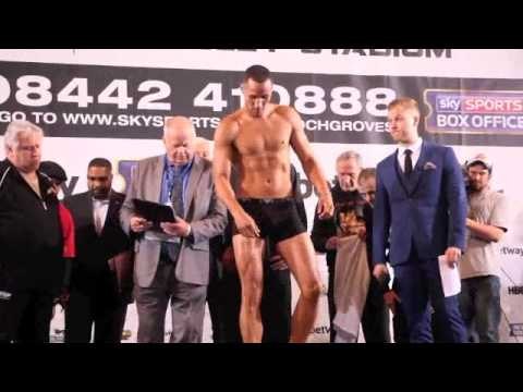 JAMES DeGALE V BRANDON GONZALES - OFFICIAL WEIGH FROM WEMBLEY / FROCH v GROVES 2