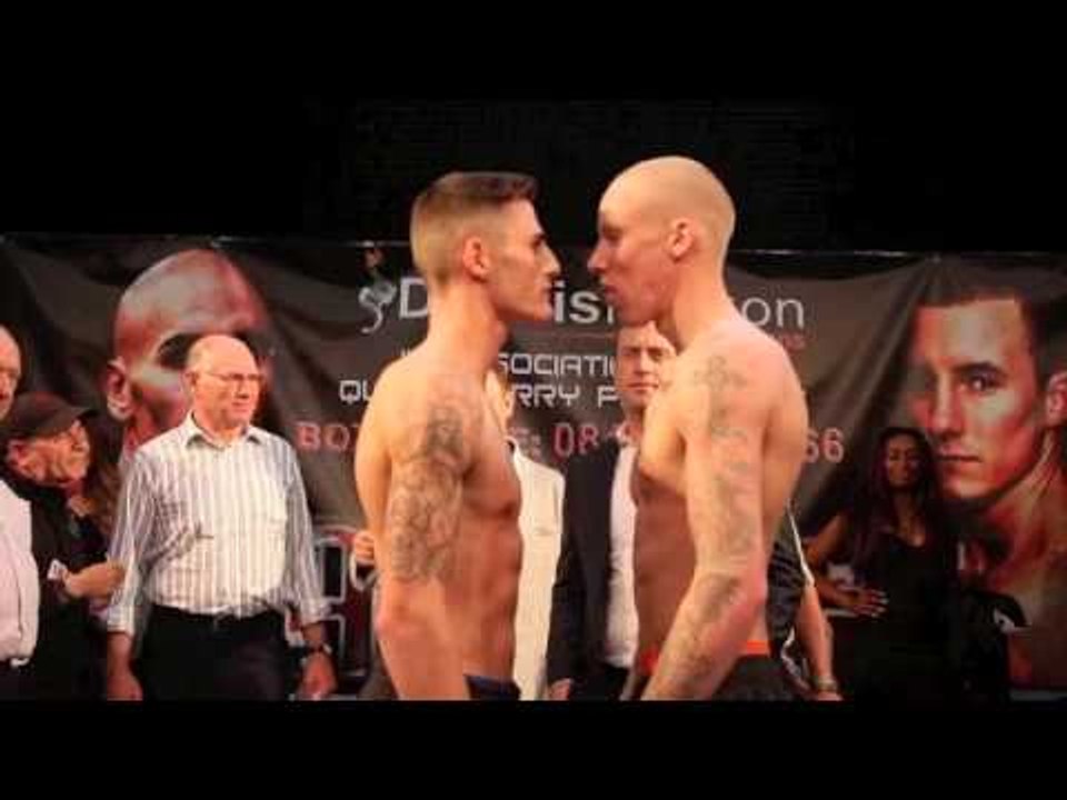JOSH LEATHER v TOMMY CARUS - OFFICIAL WEIGH-IN (NEWCASTLE) - RAMPAGE