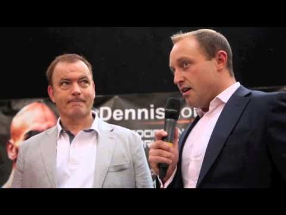 PROMOTERS FRANCIS WARREN & DENNIS HOBSON TALK STUART HALL v PAUL BUTLER - IBF WORLD TITLE FIGHT