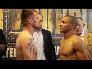 FRANKIE GAVIN v LEONARD BUNDU - OFFICIAL WEIGH IN FOR EUROPEAN TITLE - LIONHEART