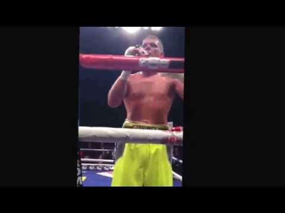 BILLY JOE SAUNDERS CALLS OUT CHRIS EUBANK JNR LIVE IN THE RING (FOOTAGE)