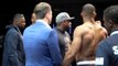 ON-STAGE ANGLE OF ANTHONY JOSHUA v KEVIN JOHNSON WEIGH IN - INCLUDING KINGPIN'S HEART FEEL OF JOSHUA