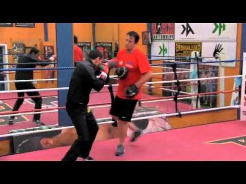 WBA WORLD CHAMPION SCOTT QUIGG WORKS OUT ON THE PADS WITH JOE GALLAGHER