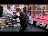 SCOTT QUIGG SHADOW BOXING FOR THE CAMERA'S @ AMIR 'KING' KHAN'S GYM