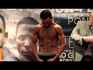KID GALAHAD v ADIELSON DOS SANTOS WEIGH IN & FACE TO FACE FOOTAGE