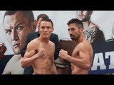 JOSH WARRINGTON v DAVID DIELI - OFFICIAL WEIGH IN FROM LEEDS / BATTLE LINES