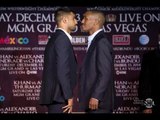 AMIR KHAN v DEVON ALEXANDER HEAD TO HEAD @ PRESS CONFERENCE / ROYAL BATTLE / DEC 13 2014 / MGM GRAND