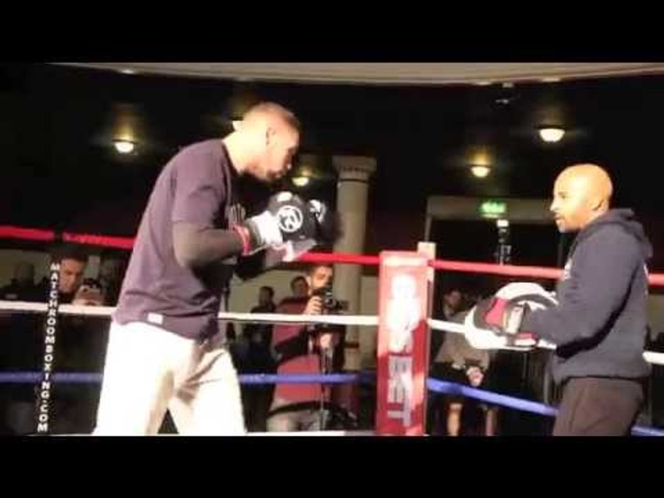 TONY BELLEW & DAVE COLDWELL PAD SESSION FOOTAGE IN LIVERPOOL / CLEVERLY v BELLEW 2