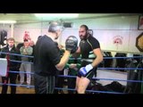 TYSON FURY AND PETER FURY - EXPLOSIVE PAD WORK OUT @ PEACOCK GYM / CHISORA v FURY 2 / BAD BLOOD