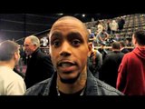 AHMET PATTERSON REACTS TO WEIGH IN TALKS FRANKIE GAVIN v BRADLEY SKEETE /