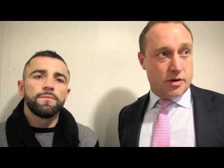 STEPHEN ORMOND (WITH FRANCIS WARREN) TALKS TO KUGAN CASSIUS AHEAD OF TERRY FLANAGAN FIGHT.