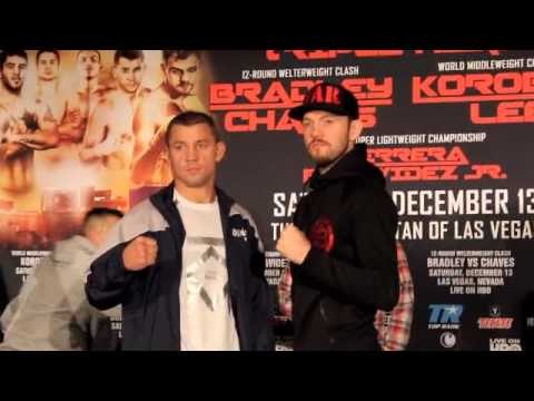 ANDY LEE v MATT KOROBOV OFFICIAL FACE TO FACE AHEAD OF WBO WORLD TITLE CLASH