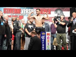 LEO SANTA CRUZ v JESUS RUIZ OFFICIAL WEIGH IN & FACE OFF AHEAD OF ALL MEXICAN WORLD TITLE CLASH