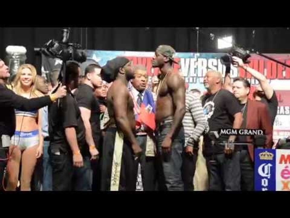 BERMANE STIVERNE v DEONTAY WILDER OFFICIAL WEIGH IN / FACE OFF / MGM GRAND LAS VEGAS