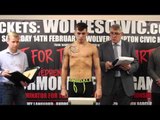 CRAIG EVANS v JACKEC WYLZEZOL OFFICIAL WEIGH IN & HEAD TO HEAD FOOTAGE