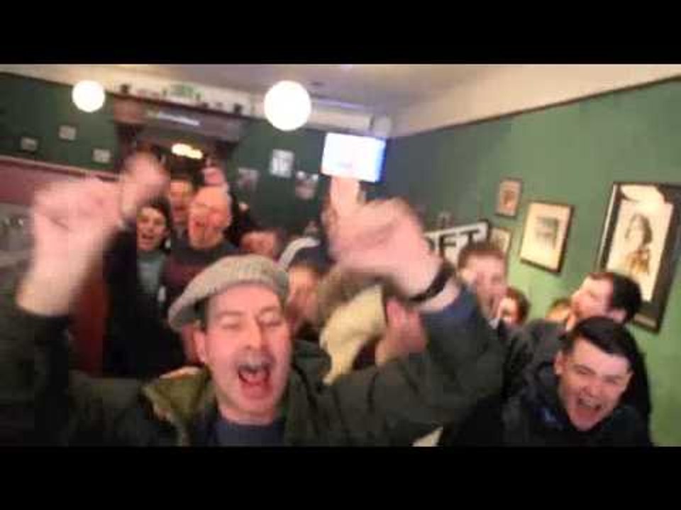 EDDIE HEARN GETS THE DRINKS IN ... AS THE LEEDS FANS GO MENTAL IN BERLIN FOR JOSH WARRINGTON