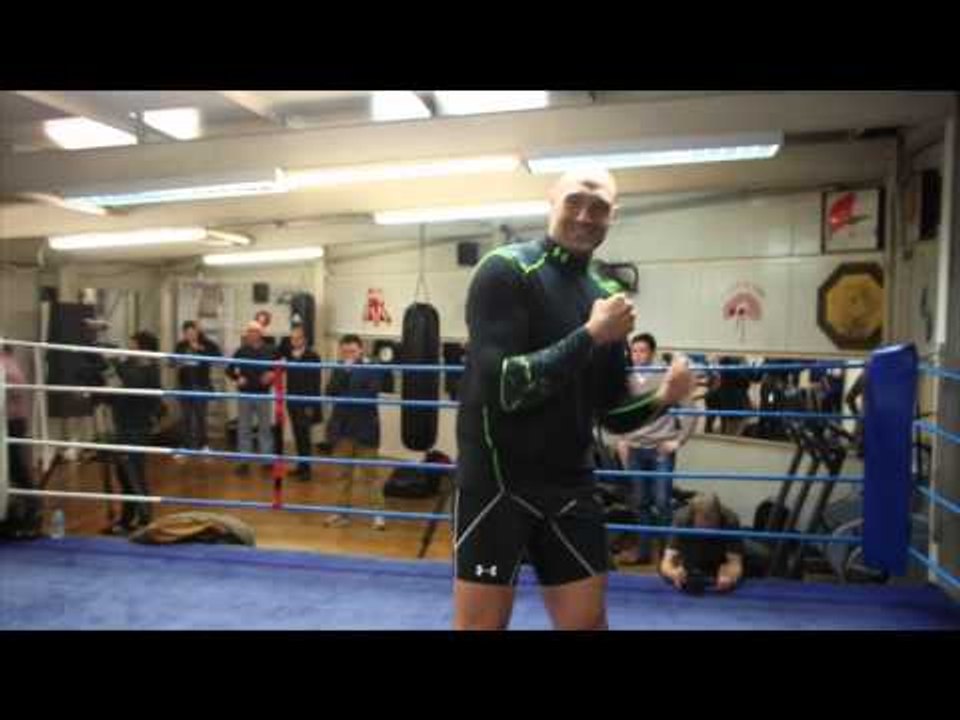 TYSON FURY MESSING AROUND FOR THE CAMERAS AHEAD OF 02 SHOWDOWN WITH  CHRISTIAN HAMMER