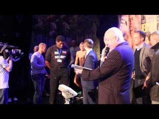 DERRY MATHEWS GYORGY MITSEI JR v OFFICIAL WEIGH IN & FACE TO FACE / MERSEY BOYS