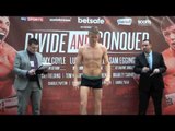 BRADLEY SAUNDERS WEIGHS IN AHEAD OF FIGHT WITH STEPHANE BENITO (OPPONENT LATE TO SCALES)