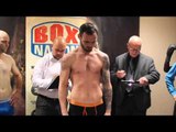 MILES SHINKWIN v RICHARD HORTON OFFICIAL WEIGH IN & HEAD TO HEAD