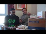 KUGAN CASSIUS & JAMES HELDER COMPETE IN THE 30-SECOND 'MUSCLE FOOD' WAFER / FLAPJACK CHALLENGE