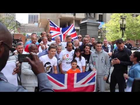 TEAM DeGALE GO ABSOLUTELY MENTAL @ THE WEIGH IN -DeGALE v DIRRELL in BOSTON