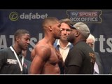 ANTHONY JOSHUA v KEVIN JOHNSON OFFICIAL WEIGH IN & HEAD TO HEAD / RULE BRITANNIA